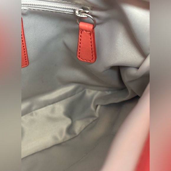 COACH women’s Coral salmon genuine leather crossbody purse NWOT silver hardware - Picture 9 of 13